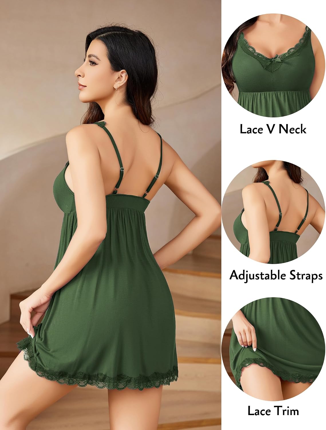 Women's Sexy Sleepwear Chemise Nightgown Full Slip Babydoll