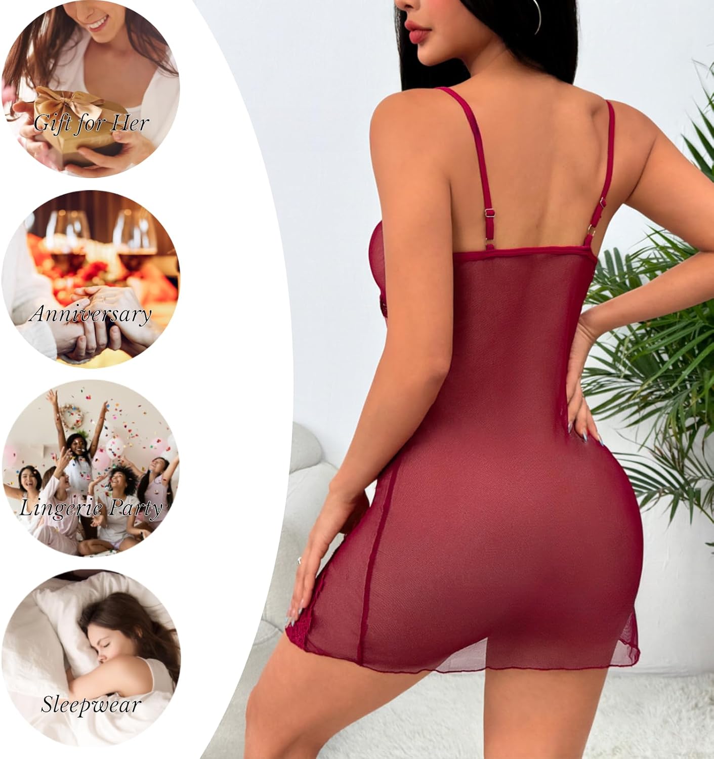 Women's Lingerie Sexy Babydoll Chemise Sheer Sleepwear Dress Mini Nightie Bodycon Nightdress Women's Lingerie Sexy Babydoll Chemise Sheer Sleepwear Dress Mini Nightie Bodycon Nightdress