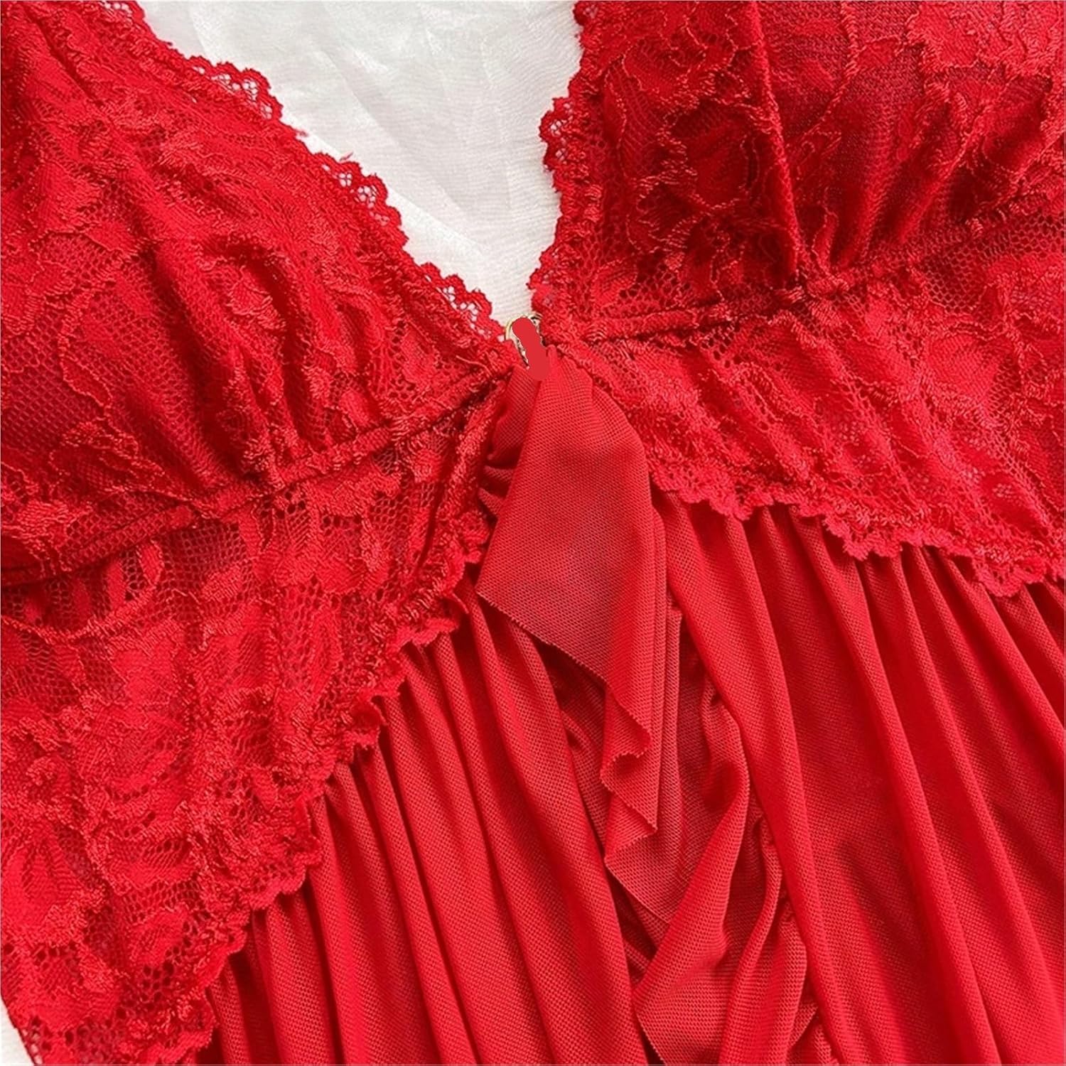 Women's Thin Style G-String Ruffle Trim Lingerie Set Women Nightgowns Sleeveless Sleepwear Sexy V-Neck Bra Women's Thin Style G-String Ruffle Trim Lingerie Set Women Nightgowns Sleeveless Sleepwear Sexy V-Neck Bra