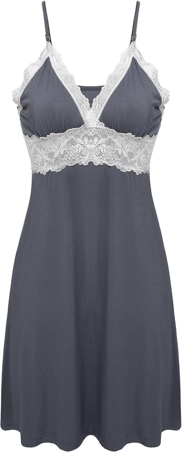 Women's Womens Chemise Nightgown Full Slip Lounge Dress