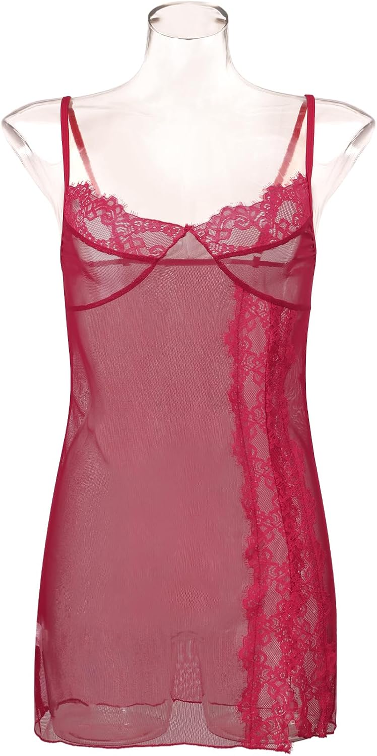 Women's Lingerie Sexy Babydoll Chemise Sheer Sleepwear Dress Mini Nightie Bodycon Nightdress Women's Lingerie Sexy Babydoll Chemise Sheer Sleepwear Dress Mini Nightie Bodycon Nightdress