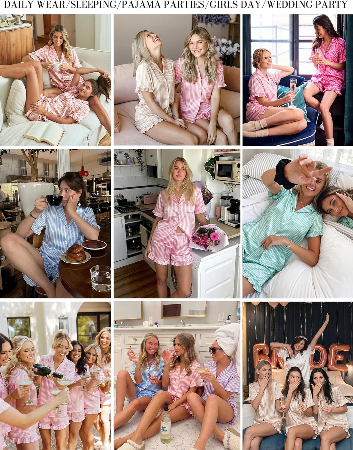 Women's Satin Pajamas Set 2 Piece Button Down Silk Pjs Ruffle Short Sleeve Shorts Notch Collar Sleepwear Women's Satin Pajamas Set 2 Piece Button Down Silk Pjs Ruffle Short Sleeve Shorts Notch Collar Sleepwear